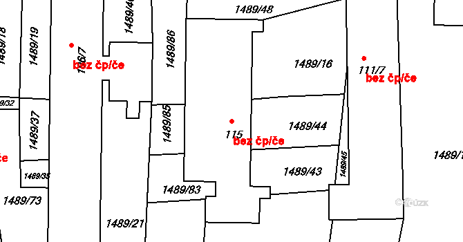 Záboří 46973753 na parcele st. 115 v KÚ Záboří u Českých Budějovic, Katastrální mapa