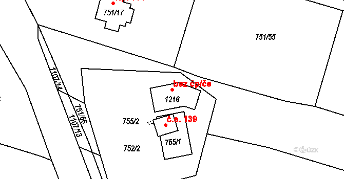 Štěnovice 50449753 na parcele st. 1216 v KÚ Štěnovice, Katastrální mapa