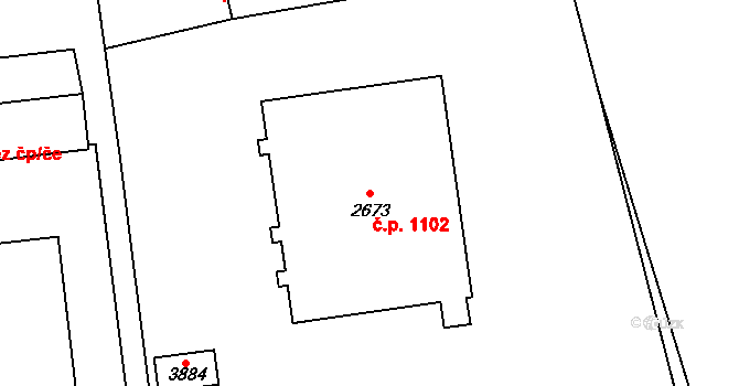 Sušice II 1102, Sušice na parcele st. 2673 v KÚ Sušice nad Otavou, Katastrální mapa