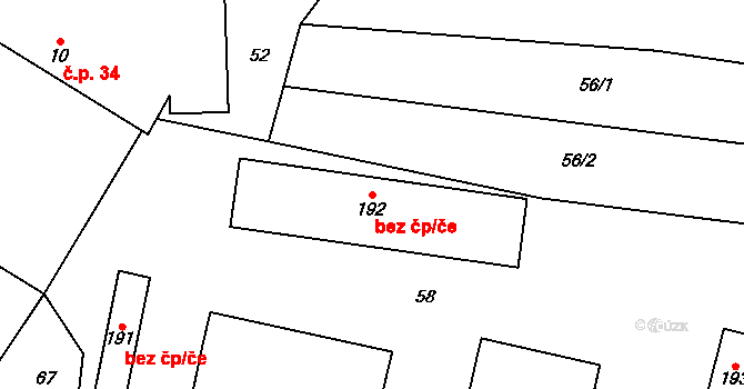 Čechtice 90551753 na parcele st. 192 v KÚ Jeníkov u Vlašimi, Katastrální mapa