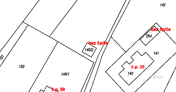 Velký Borek 102442754 na parcele st. 145/2 v KÚ Skuhrov u Mělníka, Katastrální mapa