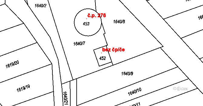Jezernice 103738754 na parcele st. 452 v KÚ Jezernice, Katastrální mapa