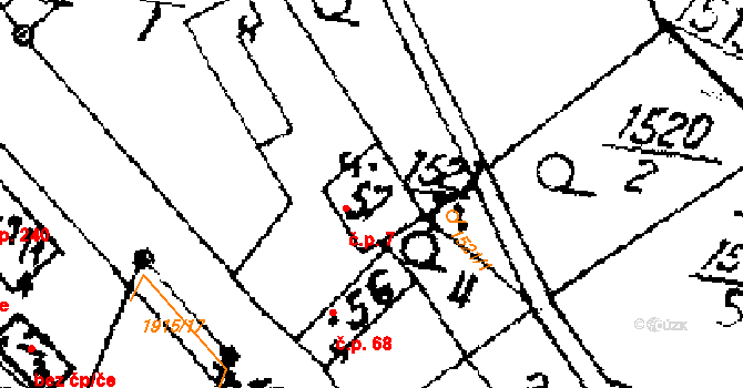 Přerov nad Labem 7 na parcele st. 57 v KÚ Přerov nad Labem, Katastrální mapa