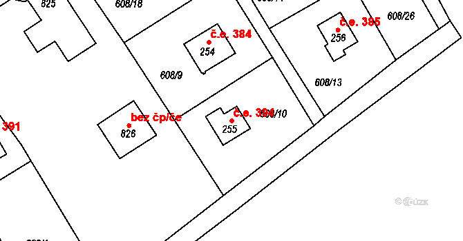 Dolní Jirčany 394, Psáry na parcele st. 255 v KÚ Dolní Jirčany, Katastrální mapa