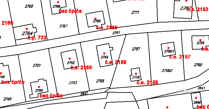 Horní Těrlicko 2159, Těrlicko na parcele st. 2754 v KÚ Horní Těrlicko, Katastrální mapa