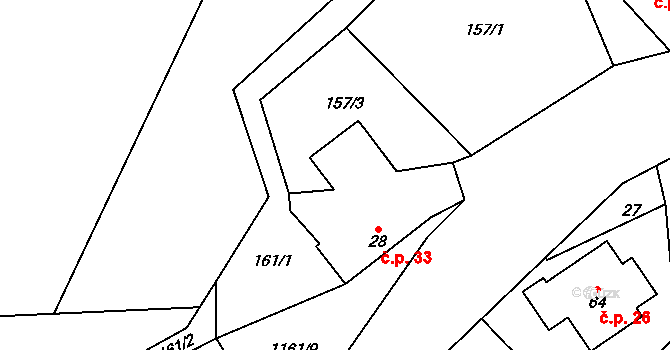 Libouň 33, Zvěstov na parcele st. 28 v KÚ Libouň, Katastrální mapa
