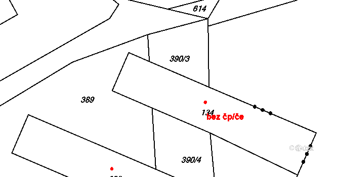 Bohušovice nad Ohří 41102754 na parcele st. 134 v KÚ Hrdly, Katastrální mapa