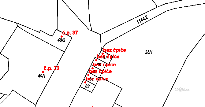 Petrůvky 43208754 na parcele st. 67 v KÚ Petrůvky, Katastrální mapa
