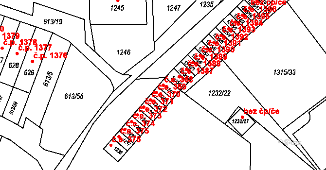 Jirkov 45025754 na parcele st. 1244 v KÚ Jirkov, Katastrální mapa