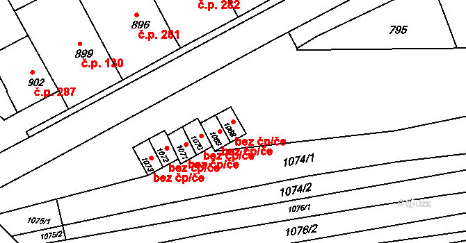 Otnice 45882754 na parcele st. 1068 v KÚ Otnice, Katastrální mapa