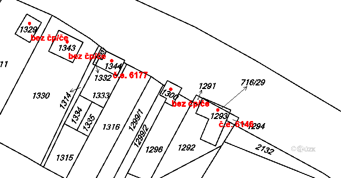 Oblekovice 3297, Znojmo na parcele st. 1300 v KÚ Oblekovice, Katastrální mapa