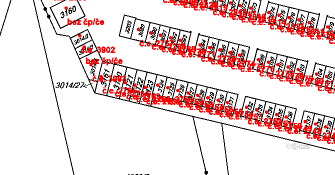 Podlesí 2759, Havířov na parcele st. 3125 v KÚ Bludovice, Katastrální mapa
