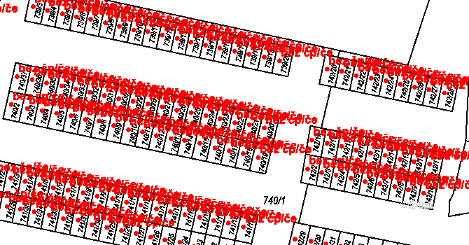 Sokolov 50203754 na parcele st. 740/22 v KÚ Sokolov, Katastrální mapa