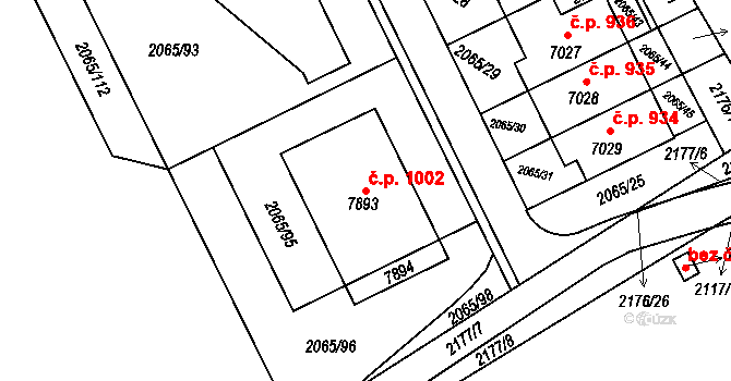 Beroun-Závodí 1002, Beroun na parcele st. 7893 v KÚ Beroun, Katastrální mapa