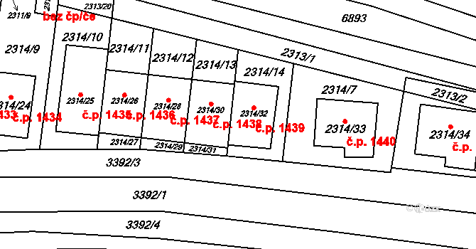 Mikulov 1439 na parcele st. 2314/32 v KÚ Mikulov na Moravě, Katastrální mapa