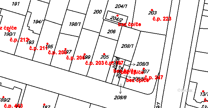 Řetenice 197, Teplice na parcele st. 205 v KÚ Teplice-Řetenice, Katastrální mapa