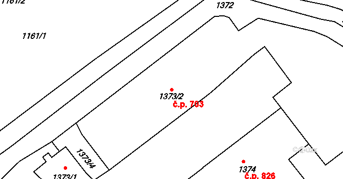 Šluknov 703 na parcele st. 1373/2 v KÚ Šluknov, Katastrální mapa