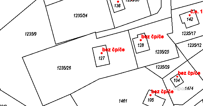 Leptač 183, Chroboly na parcele st. 127 v KÚ Leptač, Katastrální mapa
