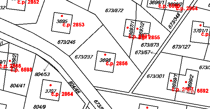 Zlín 2856 na parcele st. 3698 v KÚ Zlín, Katastrální mapa