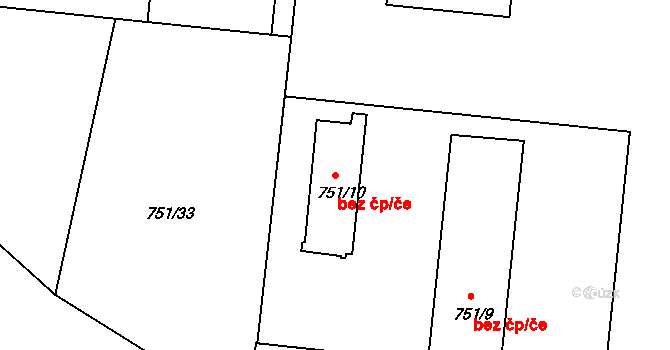 České Budějovice 42123755 na parcele st. 751/10 v KÚ České Budějovice 3, Katastrální mapa