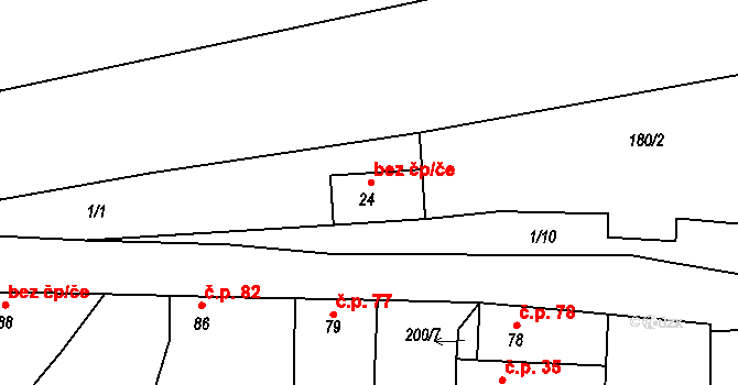 Vrbičany 45369755 na parcele st. 24 v KÚ Vrbičany, Katastrální mapa