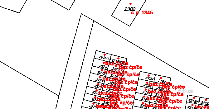 Česká Lípa 45896755 na parcele st. 2215/13 v KÚ Česká Lípa, Katastrální mapa