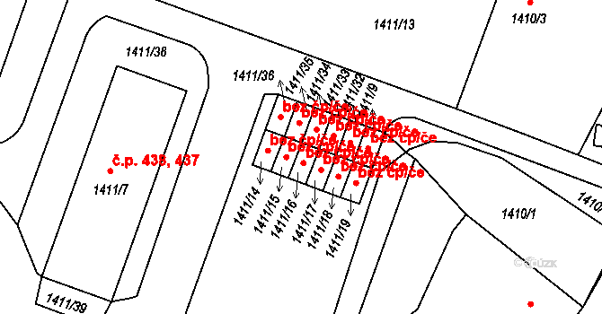 Soběslav 47771755 na parcele st. 1411/16 v KÚ Soběslav, Katastrální mapa