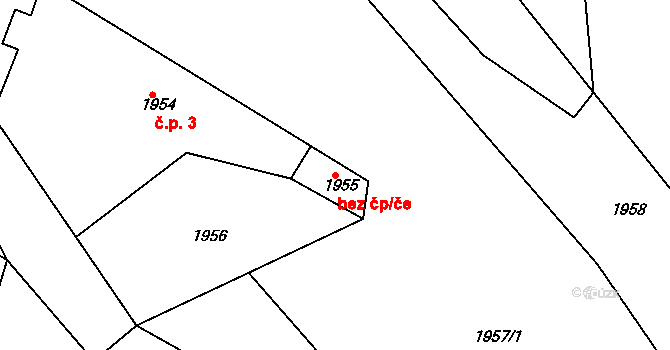 Zádveřice-Raková 47794755 na parcele st. 1955 v KÚ Zádveřice, Katastrální mapa