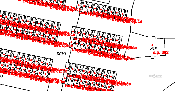 Sokolov 49501755 na parcele st. 742/5 v KÚ Sokolov, Katastrální mapa