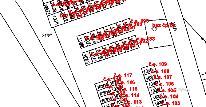 Šumná 128, Litvínov na parcele st. 101/6 v KÚ Šumná u Litvínova, Katastrální mapa