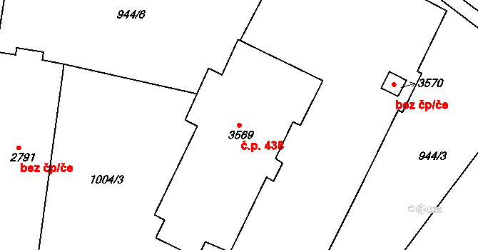 Náchod 438 na parcele st. 3569 v KÚ Náchod, Katastrální mapa