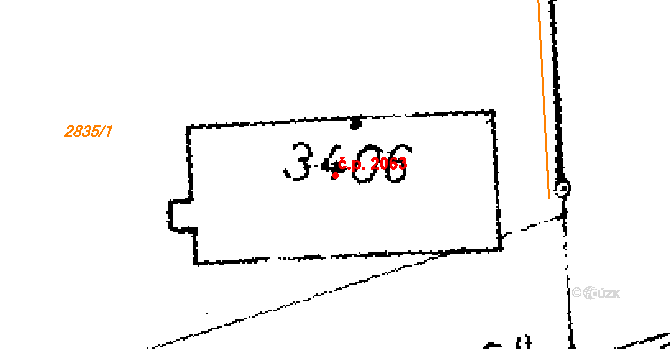 Lysá nad Labem 2063 na parcele st. 3406 v KÚ Lysá nad Labem, Katastrální mapa