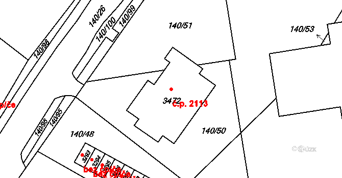 Mariánské Hory 2113, Ostrava na parcele st. 3472 v KÚ Mariánské Hory, Katastrální mapa