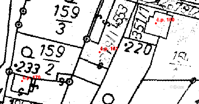 Lukavec 151 na parcele st. 219/1 v KÚ Lukavec u Pacova, Katastrální mapa