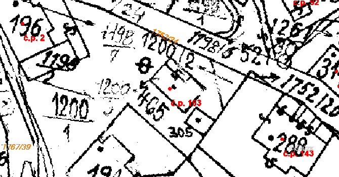 Hojsova Stráž 163, Železná Ruda na parcele st. 465 v KÚ Hojsova Stráž, Katastrální mapa