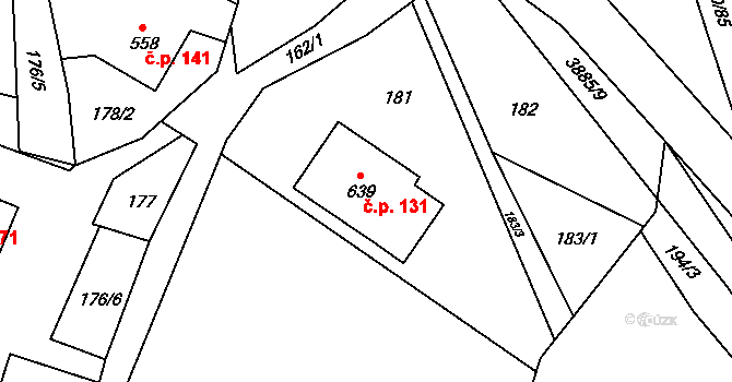 Bukovec 131 na parcele st. 639 v KÚ Bukovec u Jablunkova, Katastrální mapa