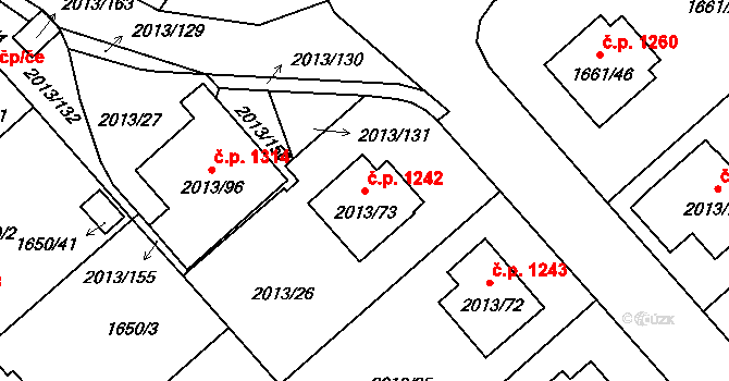 Pelhřimov 1242 na parcele st. 2013/73 v KÚ Pelhřimov, Katastrální mapa