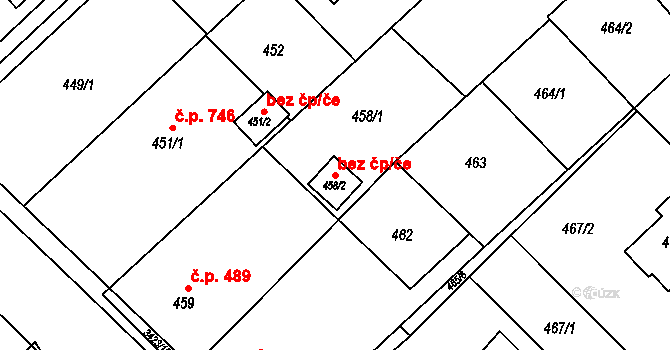 Orlová 38244756 na parcele st. 458/2 v KÚ Poruba u Orlové, Katastrální mapa