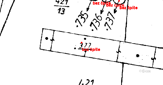 Osek 40679756 na parcele st. 377/1 v KÚ Osek u Rokycan, Katastrální mapa