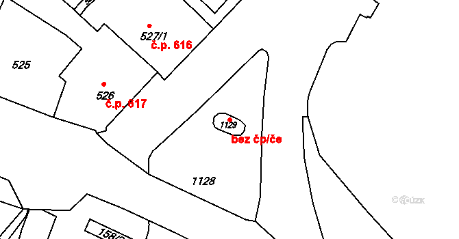 Karviná 41628756 na parcele st. 1129 v KÚ Karviná-město, Katastrální mapa
