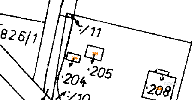 Březnice 41993756 na parcele st. 205 v KÚ Březnice u Bechyně, Katastrální mapa