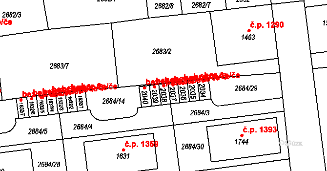Choceň 45476756 na parcele st. 2038 v KÚ Choceň, Katastrální mapa