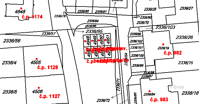 Žamberk 45540756 na parcele st. 4954 v KÚ Žamberk, Katastrální mapa