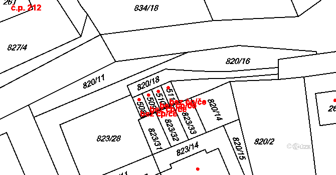 Čkyně 49347756 na parcele st. 511 v KÚ Čkyně, Katastrální mapa