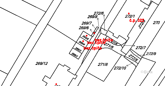 Svatobořice-Mistřín 50289756 na parcele st. 269/4 v KÚ Svatobořice, Katastrální mapa