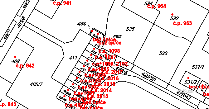 Jirkov 2192 na parcele st. 420/49 v KÚ Jirkov, Katastrální mapa