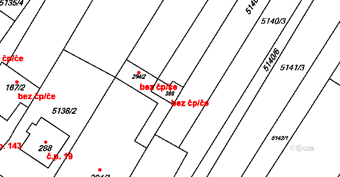 Jamolice 94968756 na parcele st. 386 v KÚ Jamolice, Katastrální mapa