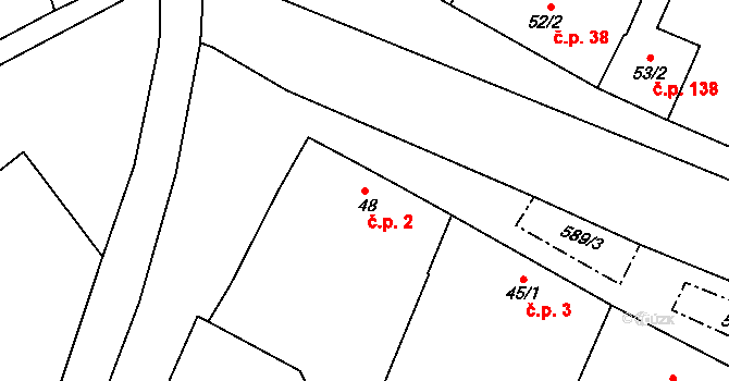 Tučapy 2, Holešov na parcele st. 48 v KÚ Tučapy u Holešova, Katastrální mapa