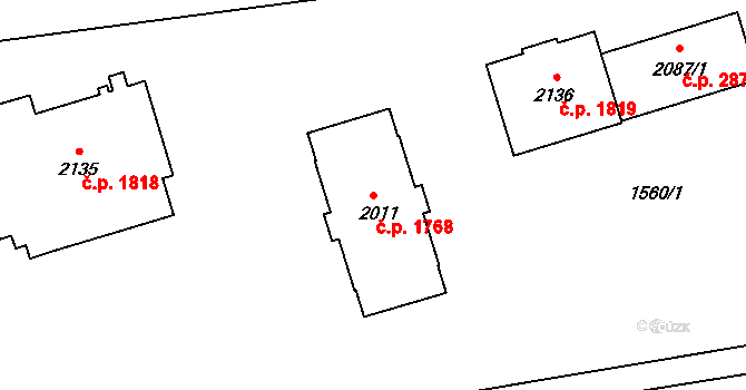 Šumperk 1768 na parcele st. 2011 v KÚ Šumperk, Katastrální mapa