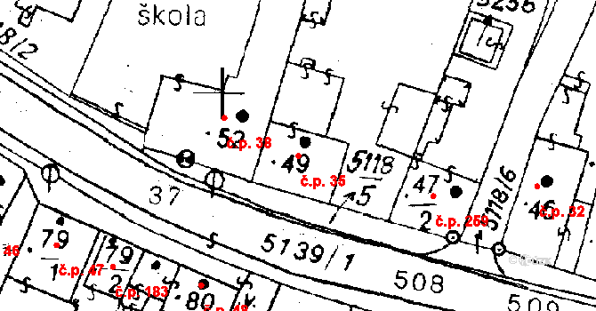 Černošín 35 na parcele st. 49 v KÚ Černošín, Katastrální mapa